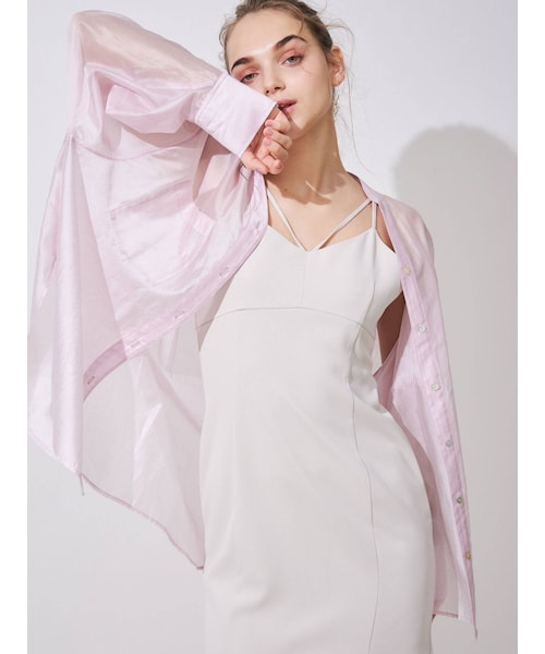 MERCURYDUO（マーキュリーデュオ）の「バックタックスキッパーシアーシャツ（シャツ/ブラウス・レディース・オフホワイト/ピンク/ベージュ/ミントグリーン/アイスブルー・F）」の5枚目の写真