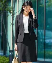 nissen | 【レディーススーツ】スカートスーツ（テーラードジャケット＋セミフレアスカート）（タテヨコストレッチリスピィシリーズ）(スーツセット)