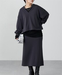 nissen | 裏シャギー上下セットアップ（トレーナー＋スカート）(Tシャツ/カットソー)