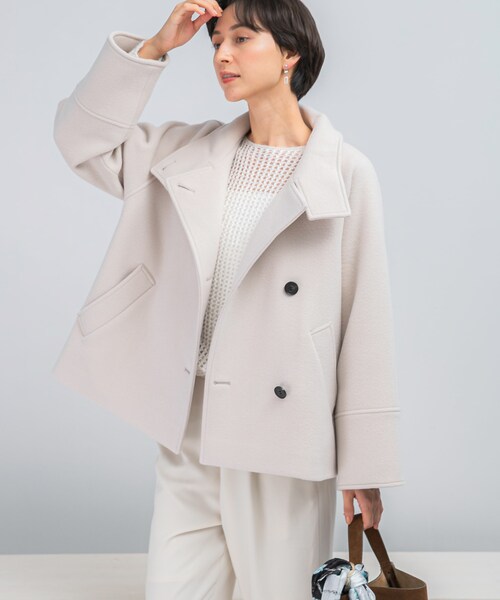 URBAN RESEARCH ROSSO（アーバンリサーチロッソ）の「スーパー140シャルム2WAYカラーコート（テーラードジャケット・レディース・L/GREIGE/MOCHA/CHARCOAL・FREE）」の6枚目の写真