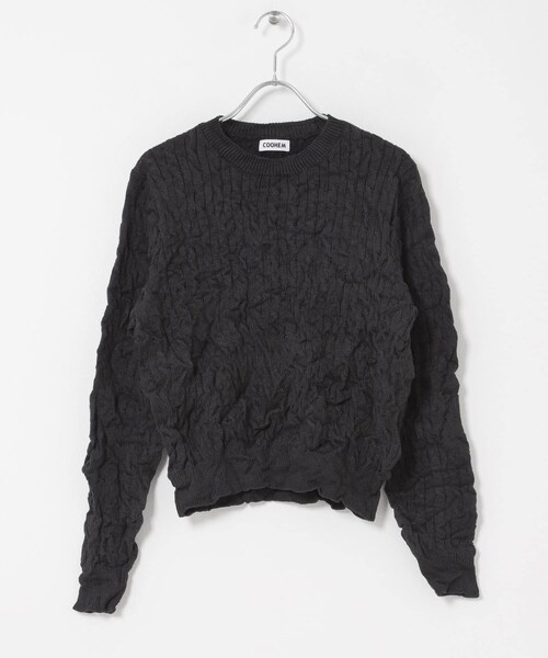 THE GOODLAND MARKET（ザグッドランドマーケット）の「COOHEM　CRUSHED CABLE KNIT PULLOVER（ニット/セーター・レディース・19BLACK/60SAX/24ORANGE・Free）」の12枚目の写真