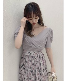 dazzlin | カシュクールパワショルカットトップス(Tシャツ/カットソー)