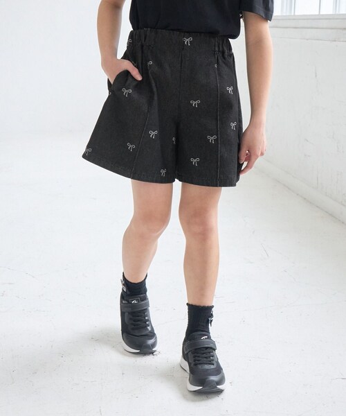 ROPE' PICNIC（ロペピクニック）の「【KIDS/キッズ】リボン柄デニムピンタックパンツ（デニムパンツ・キッズ・ブラック系/サックス・L/M/S）」の10枚目の写真