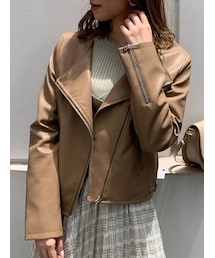 dazzlin | レザーライクライダースジップジャケット(ライダースジャケット)