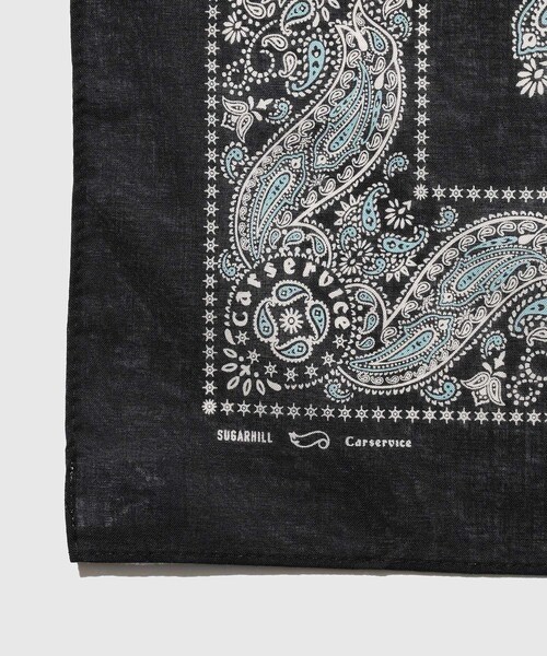 ADAM ET ROPE'(アダムエロペ)の「【SUGARHILL/シュガーヒル】"CAR SERVICE" BANDANA(バンダナ/スカーフ・メンズ・ブラック/ブルー系/ワイン・F)」の12枚目の写真