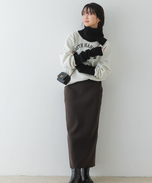 RODE SKO（ロデスコ）の「2WAYリブネックウォーマー（ネックウォーマー/スヌード・レディース・BEIGE/BLACK/GRAY・one）」の8枚目の写真