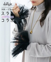 nissen | 高身長　【スラモコラボ企画】チュール付け袖（トールサイズ）(シャツ/ブラウス)