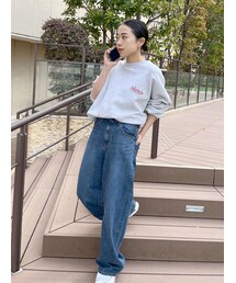 Ungrid | ハイウエストオーガニックコットンルーズデニム(デニムパンツ)