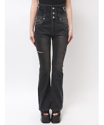 EMODA | HIGH CUT H/W FLARE PAGGINGS(デニムパンツ)