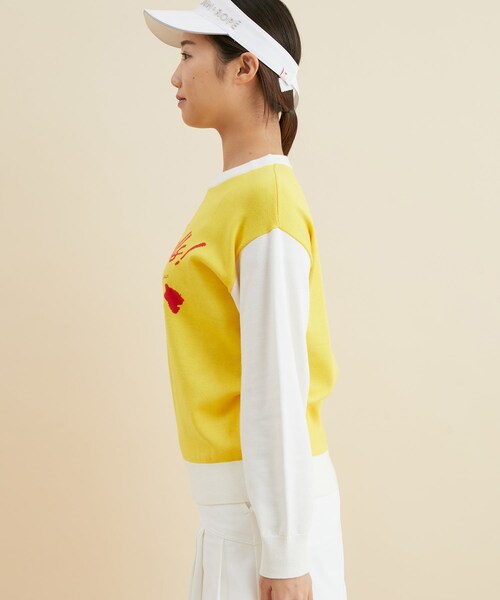 ROPE'（ロペ）の「Golf Callsインターシャバイカラー長袖プルオーバー（ニット/セーター・レディース・ホワイト/ピンク/イエロー・L/M/S）」の22枚目の写真