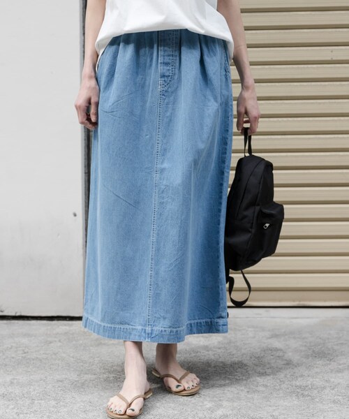 URBAN RESEARCH DOORS（アーバンリサーチドアーズ）の「FORK&SPOON　綿麻デニムスカート（デニムスカート・レディース・USED/ONEWASH・1/2）」の5枚目の写真
