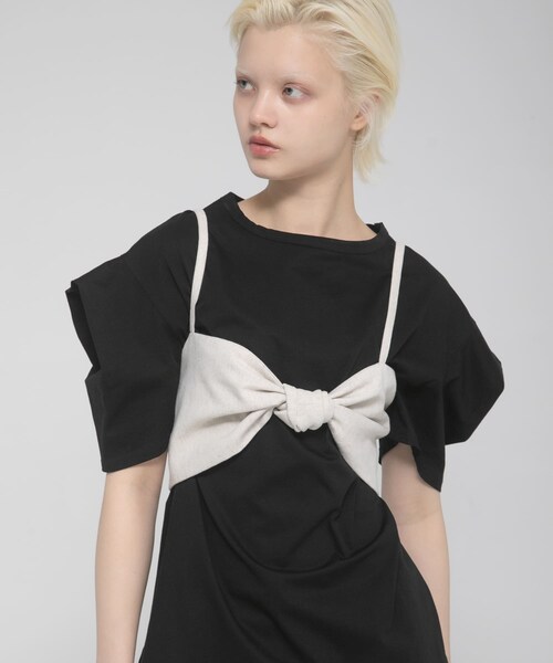 LAATO（ラート）の「tack sleeve tee（Tシャツ/カットソー・レディース・パール/インク/キャメル・Free）」の18枚目の写真