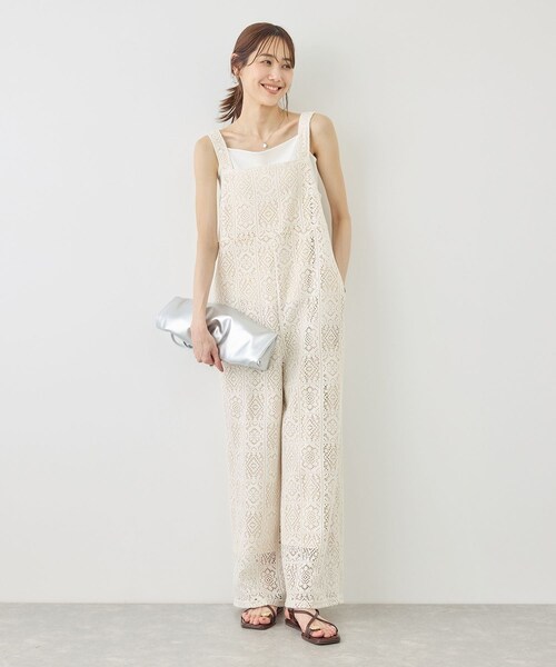 ROPE' PICNIC(ロペピクニック)の「幾何学レースオールインワン(つなぎ/オールインワン・レディース・キナリ/ブラウン・F)」の5枚目の写真