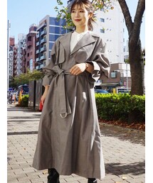 MERCURYDUO | バックカシュクールプリーツトレンチコート(チェスターコート)