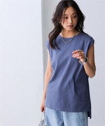 nissen | 綿１００％バスクノースリーブロング丈プルオーバー＜大きいサイズ有＞(Tシャツ/カットソー)