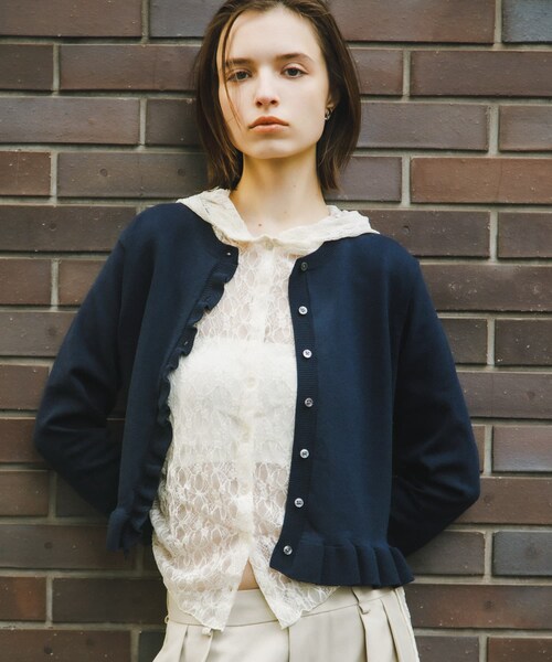 SENSE OF PLACE by URBAN RESEARCH（センスオブプレイスバイアーバンリサーチ）の「『洗濯可』フーディレースカットトップ（その他トップス・レディース・IVORY/BLACK/BEIGE・One）」の10枚目の写真