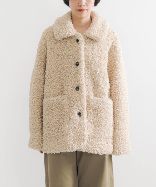 URBAN RESEARCH（アーバンリサーチ）の「ECOPELカーリーファーコート（テーラードジャケット・レディース・IVORY/D.BROWN・FREE）」の12枚目の写真