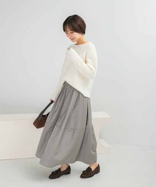 URBAN RESEARCH ROSSO（アーバンリサーチロッソ）の「ヴィンテージサテンギャザースカート（スカート・レディース・SILVERGRAY/BLACK・FREE）」の9枚目の写真