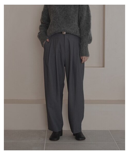 nissen（ニッセン）の「【sail】タックテーパードパンツ（パンツ・レディース・グレー/アイボリー・P58/P61）」の7枚目の写真