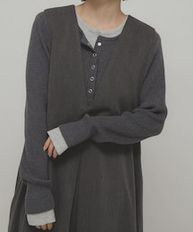 KBF | レイヤードライクヘンリーニット(ニット/セーター)