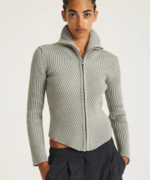 Saturdays NYC（サタデーズ ニューヨークシティ ）の「LEAH CASHMERE ZIP SWEATER（ニット/セーター・レディース・チャコール/グレー・XS/L/XL）」の20枚目の写真