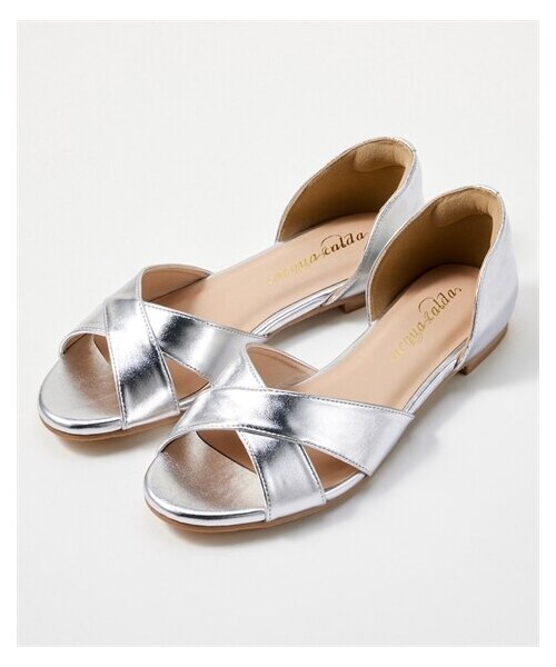 nissen（ニッセン）の「【ゆったり幅広】クロスデザインセパレートシューズ（低反発中敷）（ワイズ４Ｅ）（サンダル・メンズ・黒/シャンパンゴールド/シルバー・M=23.0~23.5cm/4E/L=24.0~24.5cm/4E/LL=25.0~25.5cm/4E/3L=26.0~26.5cm/4E）」の2枚目の写真