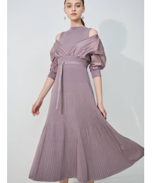 MERCURYDUO | 異素材ドッキングフレアニットワンピース(ワンピース)