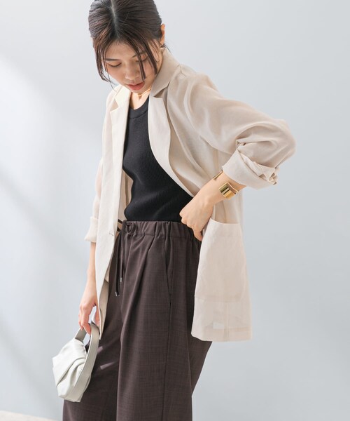 URBAN RESEARCH ROSSO（アーバンリサーチロッソ）の「F by ROSSO　シアーシャツジャケット（テーラードジャケット・レディース・MOCHA/L/BEIGE・FREE）」の20枚目の写真