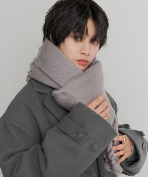 SENSE OF PLACE by URBAN RESEARCH（センスオブプレイスバイアーバンリサーチ）の「『ユニセックス』ボリュームストール（ストール/ショール・メンズ・GRAY/BLACK/BLUE・one）」の7枚目の写真