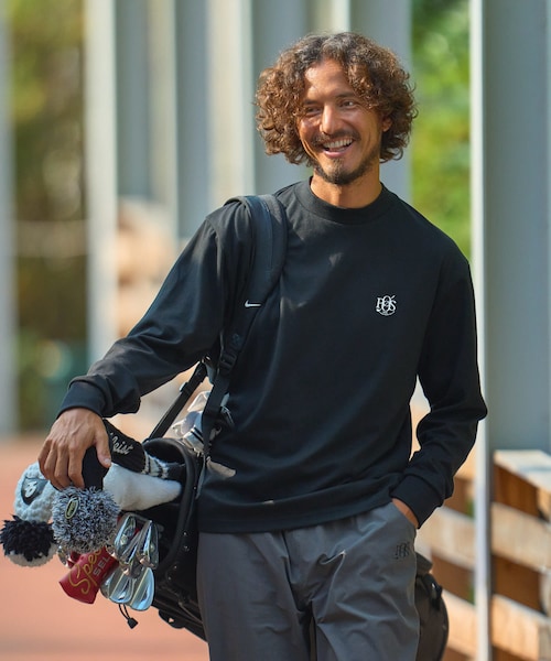 URBAN RESEARCH Sonny Label（アーバンリサーチサニーレーベル）の「OOPS　機能付きモックネックロングTシャツ（Tシャツ/カットソー・メンズ・BLACK/OFF・M/L/XL）」の2枚目の写真