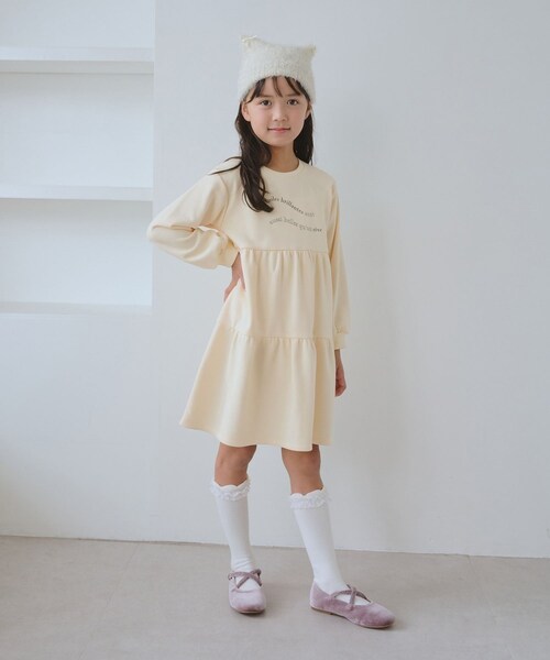 ROPE' PICNIC（ロペピクニック）の「【KIDS/キッズ】裏毛ティアードロゴワンピース（ワンピース・キッズ・ライトグレー/キナリ・L/M/S）」の13枚目の写真