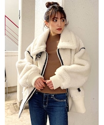 GYDA | WIDE RIB ボア B-3 ジャケット(ブルゾン)