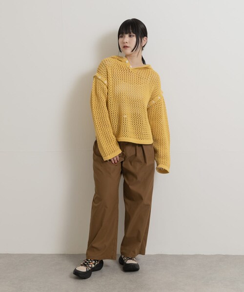 THE GOODLAND MARKET（ザグッドランドマーケット）の「『別注』MIDIUMISOLID×TGM　tuck wide tapered PT（その他パンツ・レディース・BLACK/KHAKI/PINK・one）」の16枚目の写真