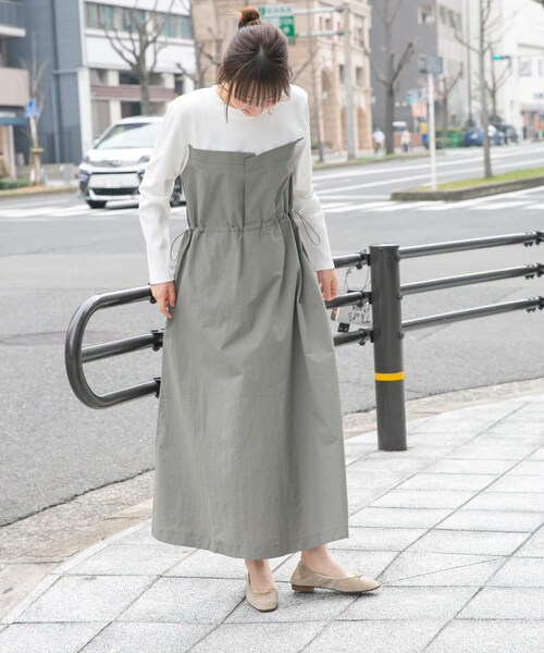 ITEMS URBANRESEARCH（アイテムズ アーバンリサーチ）の「ドッキングナイロンワンピース（ワンピース・レディース・KHK/CHA・FREE）」の14枚目の写真