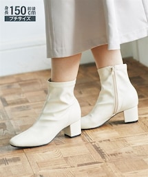Petitjo | 小さいサイズ　防水・防滑スクエアトゥショートブーツ　低身長さん・小柄女性(ブーツ)