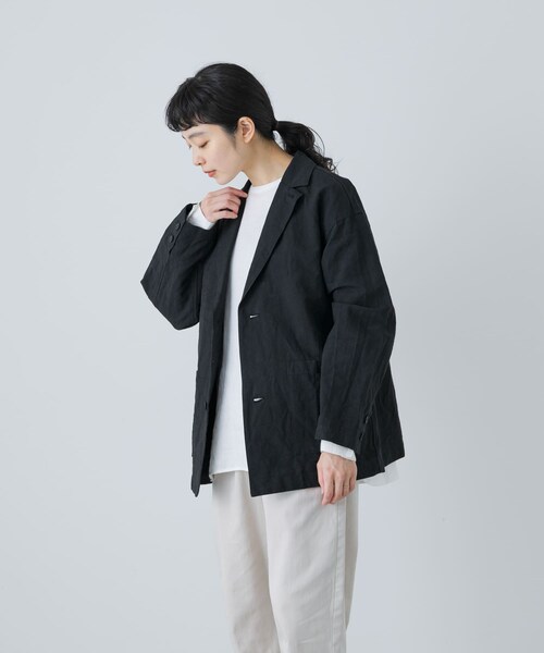 かぐれ（カグレ）の「『ユニセックス』Tailored jacket（テーラードジャケット・レディース・BEIGE/BLACK/MOCHA・1/2）」の8枚目の写真