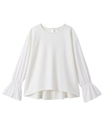 Petitjo | 小さいサイズ　透け袖ポンチプルオーバー　低身長さん・小柄女性(Tシャツ/カットソー)