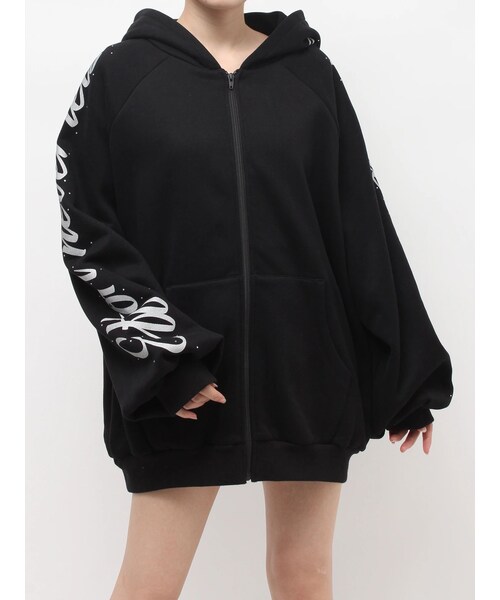 EVRIS（エヴリス）の「【PSYCHIC FEVER × EVRIS】シャイニースウェットパーカー（パーカー・レディース・グレー/ブラック/マスタード・S/M）」の3枚目の写真