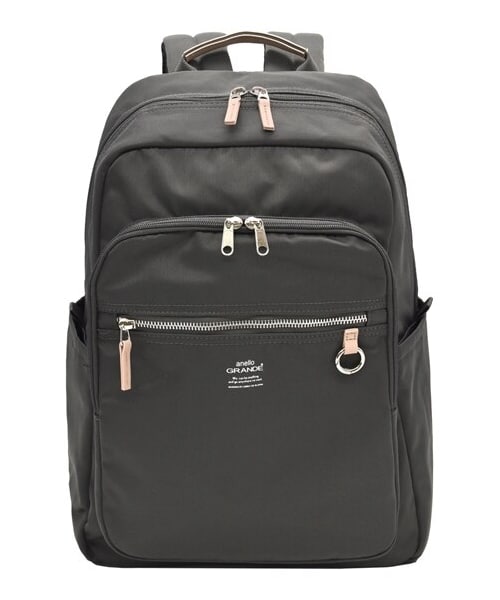 nissen（ニッセン）の「anello GRANDE（アネログランデ）ルーミー 多機能デイパック（バックパック/リュック・メンズ・ブラック/グレー/配色ブラック/アイボリー・Y）」の4枚目の写真