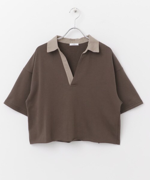 ITEMS URBANRESEARCH（アイテムズ アーバンリサーチ）の「ミニ裏毛スキッパーポロ（ポロシャツ・レディース・GRY/BRN・FREE）」の17枚目の写真