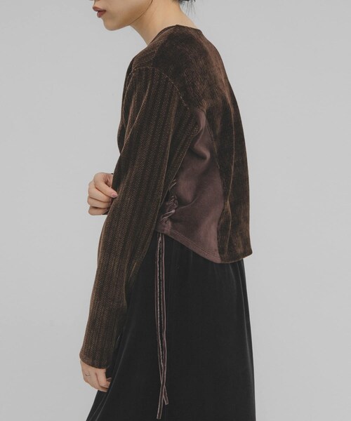 KBF（ケイビーエフ）の「モールジャガードカーディガン（カーディガン/ボレロ・レディース・BEIGE/BROWN/BLACK・One）」の13枚目の写真