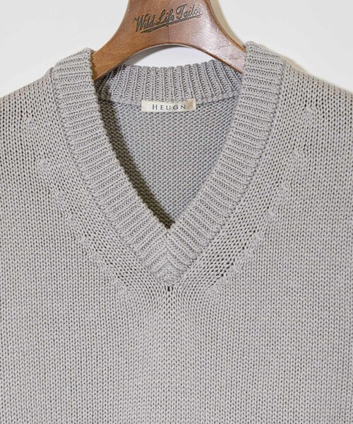 ADAM ET ROPE'（アダムエロペ）の「【HEUGN】Knit Vest（ベスト・メンズ・ライトグレー・L/M）」の5枚目の写真