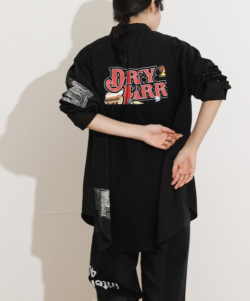 THE GOODLAND MARKET(ザグッドランドマーケット)の「SREU Patch Work Shirt(シャツ/ブラウス・レディース・WHITE2/WHITE1/BLACK1/BLACK2・L/M)」の4枚目の写真