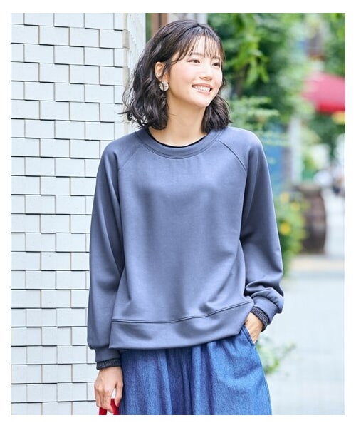 nissen（ニッセン）の「＜大きいサイズ＞なめらかポンチリブ付プルオーバー（Tシャツ/カットソー・レディース・黒/カーキ/グレイッシュブルー・L/LL/3L/4L/5L/6L/8L/10L）」の22枚目の写真