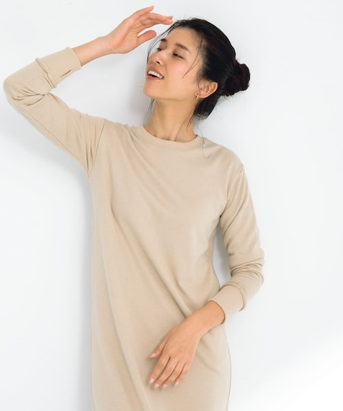 URBAN RESEARCH Sonny Label（アーバンリサーチサニーレーベル）の「SLAB　Sweat Comfort One-Piece（ワンピース・レディース・チャコール/グレージュ・FREE）」の2枚目の写真