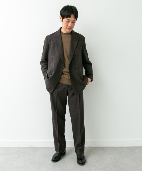 URBAN RESEARCH DOORS(アーバンリサーチドアーズ)の「LIFE STYLE TAILOR ウーリーノグレンチェックダブルジャケット(テーラードジャケット・メンズ・BROWN-CH・S/M/L/XL)」の13枚目の写真