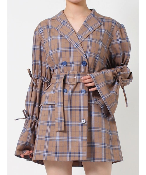 jouetie（ジュエティ）の「スリーブリボンジャケットミニワンピース（ワンピース・レディース・アイボリー/グレー/ベージュ/ピンク/ブラック・M）」の12枚目の写真