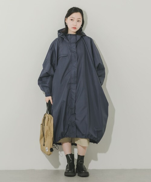 SMELLY（スメリー）の「『WEB限定』because　Mods Poncho（レインコート/ポンチョ・レディース・MNT/GRY/NVY・One）」の3枚目の写真