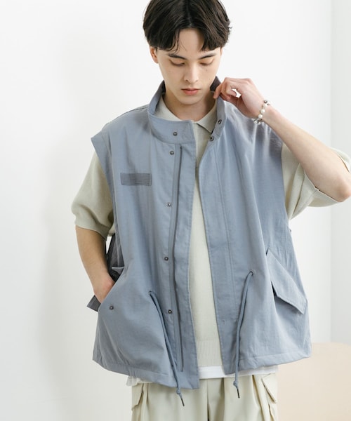 SENSE OF PLACE by URBAN RESEARCH（センスオブプレイスバイアーバンリサーチ）の「ルーズモッズベスト（ミリタリージャケット・メンズ・CHARCOAL/KHAKI/BLUE・M/L）」の3枚目の写真