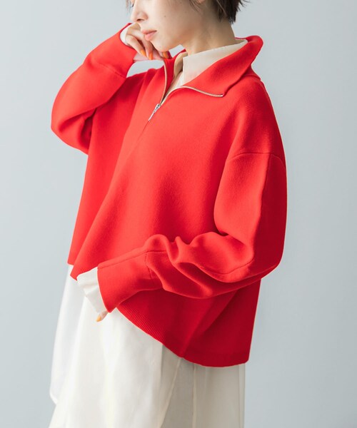 URBAN RESEARCH ROSSO（アーバンリサーチロッソ）の「ハーフジップニット（ニット/セーター・レディース・L/GREIGE/RED・FREE）」の19枚目の写真